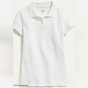 :* Old Navy girls youth short sleeve polo shirt XL 14  White School Uniform New